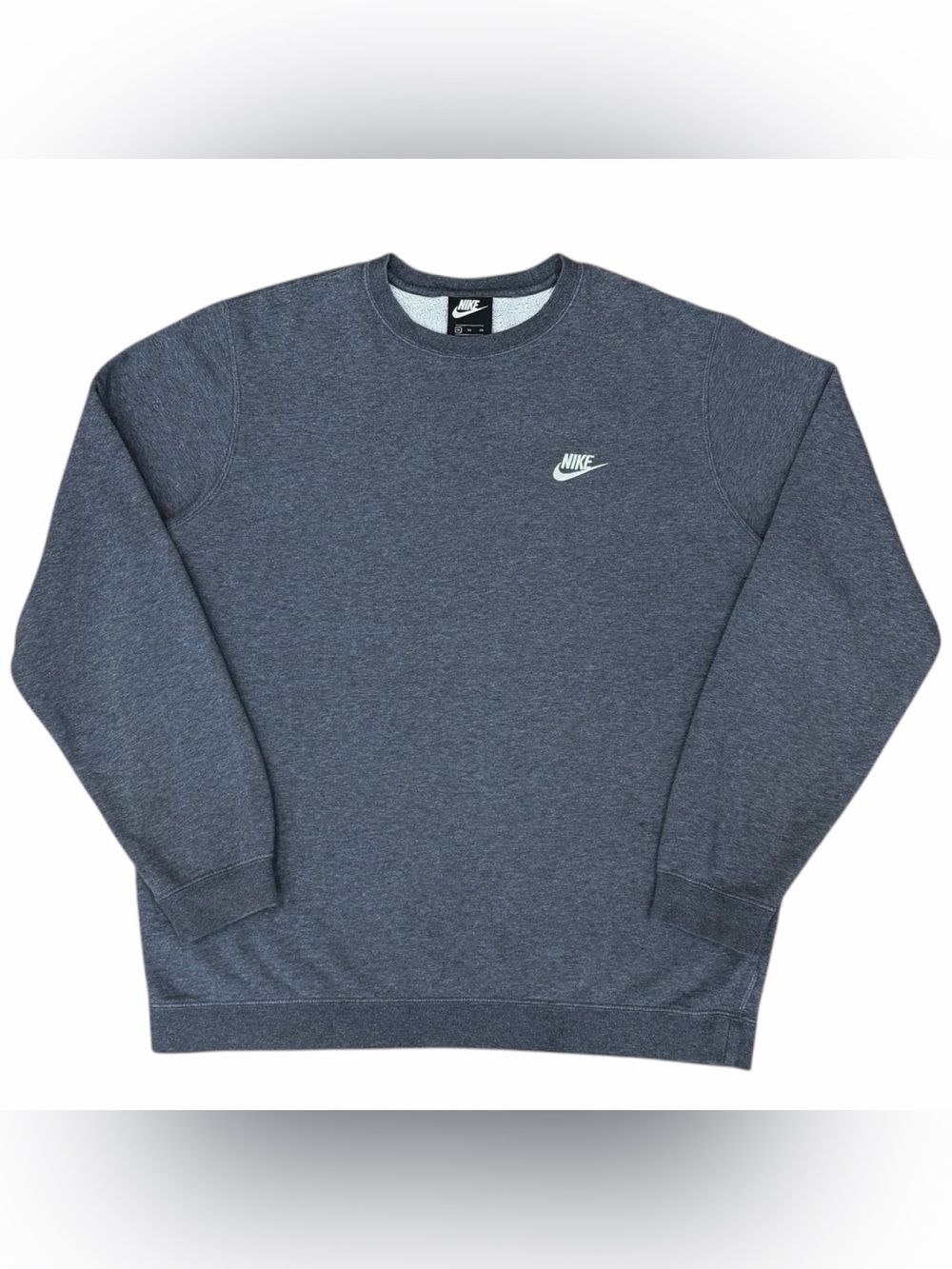 Nike Mens Dark Gray & White Embroidered Logo Crewneck Sweatshirt Size XL